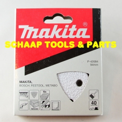 Schuurblad 94x94x94mm P 40 White velcro per 10 verpakt | P-42684